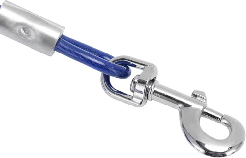 12 Foot Pet Coiled Tie Out Cable - Blue - Retracts Easily and Quickly to Avoid Tangles - style: Coiled Leash