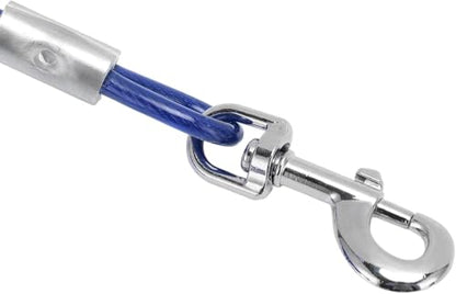 12 Foot Pet Coiled Tie Out Cable - Blue - Retracts Easily and Quickly to Avoid Tangles - style: Coiled Leash