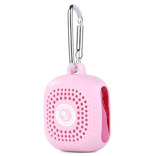 Portable Dog Paw Towel, Lightweight & Super Absorbent Microfiber, Clips onto Leash, Quick Drying Towel for Dogs Paws with Silicone Case, Dry Dog’s Paws on The Go - Small - Rosy Glow - color: Rosy Glow (Small)