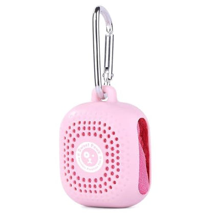 Portable Dog Paw Towel, Lightweight & Super Absorbent Microfiber, Clips onto Leash, Quick Drying Towel for Dogs Paws with Silicone Case, Dry Dog’s Paws on The Go - Small - Rosy Glow - color: Rosy Glow (Small)