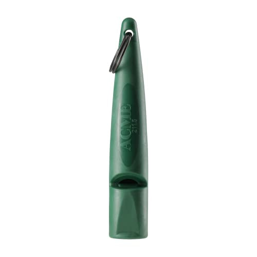 ACME Alpha 211.5 Professional Dog Training Whistle with Enhanced Ergonomic Grip. BPA-Free Plastic. 110 dBA. Long Range. Standardized Frequency. Weatherproof. Made in the UK (Forest Green) - color: Forest Green