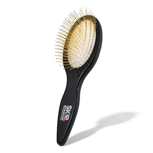 Pin Brush for Dogs, Gentle Dog Brush for Long Haired Dogs – Routine Essential for Goldendoodles, Poodles & Doodles, No-Scratch Rounded Pins for Sensitive Skin, Flexible Cushion Base – Skip the Groomer