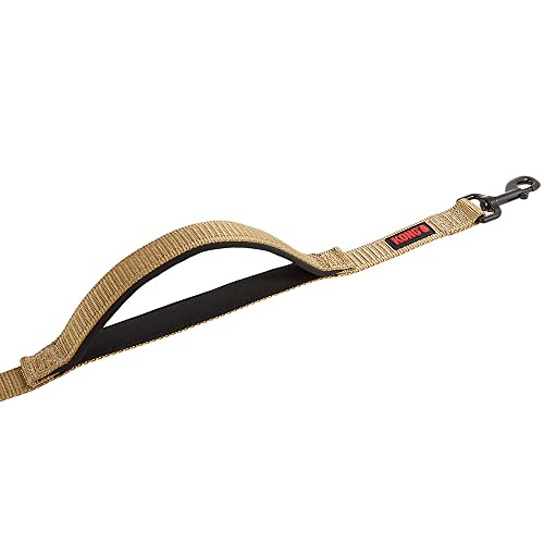 KONG Comfort Ultra Durable Traffic Padded Handle Hands Free Quick Control Leash 6' (Tan)