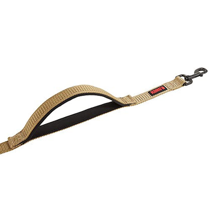 KONG Comfort Ultra Durable Traffic Padded Handle Hands Free Quick Control Leash 6' (Tan)