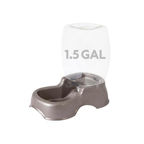 Petmate Pet Cafe Cat and Dog Water Dispenser - Water Bowl for Cats and Dogs, USA Made, 1.5 GAL, Pearl Tan - color: Pearl Tan, size: 1.5 GAL