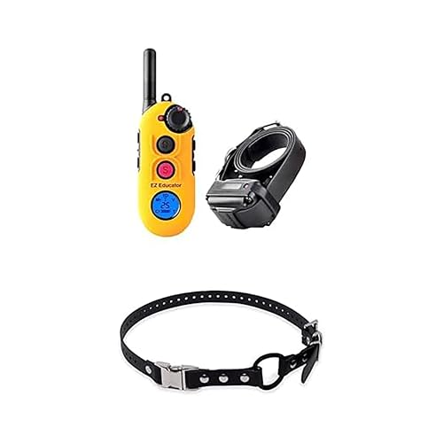 Bundle of Educator EZ 1/2 Mile Dog Training Collar, 1 Dog + Quick Snap Bungee Collar, Biothane, Waterproof, Odorproof, Easy Connect and Disconnect Clasp and D Ring with Comfort Bungee Loop, Black