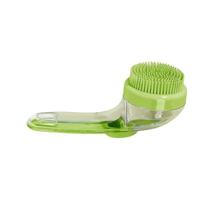 Handle Pet Bath Brush with Shampoo Dispenser Bath Silicone Bristles Washing Massage Shower Supplies Brushes for Dogs Soft Silicone Shampoo Massage Dispenser Grooming - color: Green