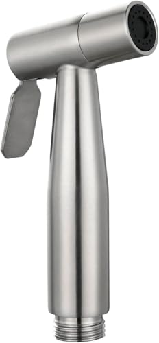 Handheld Bidet Sprayer for Toilet,Bathroom Spray with G1/2,Brushed Nickel | Suitable for Toilet,personal hygiene cleaning, bathroom cleaning, pet bathing, mop cleaning, etc. - color: Silver