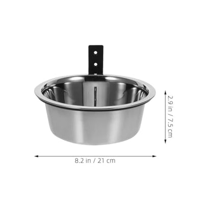 Elevated Dog Bowls Wall Mounted Feeding Station Stainless Steel Raised Pet Food and Water Bowls 8-inch Set of 2 for Indoor and Outdoor Use