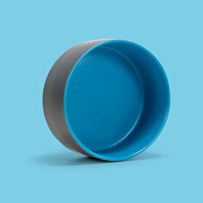 SPUNKYJUNKY 13.5OZ Ceramic Dog and Cat Bowl, Modern Cute Weighted Food Water Bowl for Replacement Blue-Grey (2 Pack) - color: Blue-grey, size: 1.7 CUPS × 2