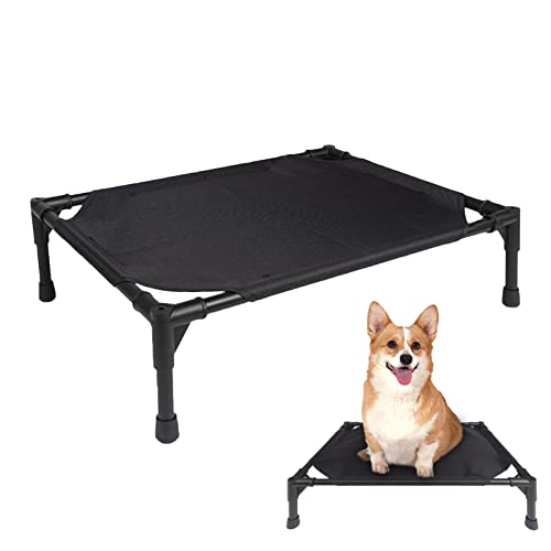 Dog Travel Cot, Elevated Dog Cot with Canopy, Travel Outdoor Camping Dog Bed with Washable Pad, Folding Outdoor Raised Elevated Cooling Dog Cot Beds for Small Dogs - color: pet camp bed