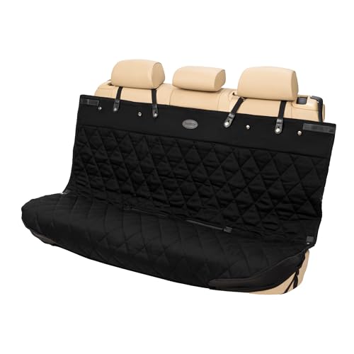PetSafe Happy Ride Quilted Bench Seat Cover Waterproof and Durable Machine Washable Fits Most Cars, Trucks and SUVs Backseat Protection for Pet Paws, Scratches and Dog Hair - color: Black, size: Standard, style: Bench