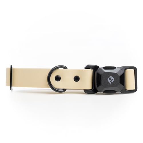 Fei & Eve VERO Dog Collar, Champagne, Medium | MagEase Magnetic Buckle, Waterproof PVC, Odor Resistant, Easy Clean, Heavy Duty - color: Champagne, size: M
