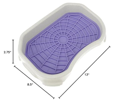 Neater Pets Neat-LIK Dog Lick Mat w/Mess-Proof Tray, Lick Mat for Dogs, Cats, Puppy, Reduces Anxiety & Boredom, Peanut Butter Slow Feeder, Interactive Treat Licking Pad (Purple & Green/Vanilla Bean) - color: Purple & Green Mats w/ Vanilla Bean Tray