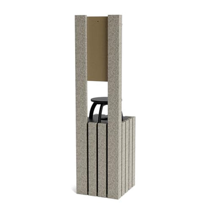 Pet Waste Station for Dog Parks, Trails & Public Spaces | Made of Highly Durable Recycled Wood | Built in Trash Can and Bag Dispenser | Weather Resistant & Built to Last - Weathered - color: Weathered