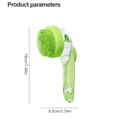 Dog Bath Brush – Shampoo Scrubber, Built-In Soap Dispenser Tool, Gentle Silicone Massage Design, Effective Washer, Easy Grip Cleaning Accessory | Dog bathing time, long haired puppy wash
