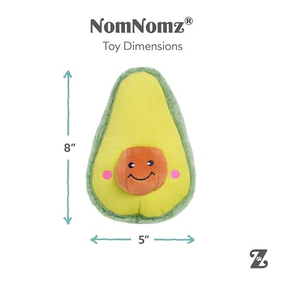 ZippyPaws NomNomz - Dog Squeaky Toys to Keep Them Busy, Funny Food Plush for Small, Medium, & Large Dogs, Cute Stuffed Puppy Toy, Pet Products, Gift for Dogs of All Breeds, Soft and Cuddly - Avocado - color: Avocado