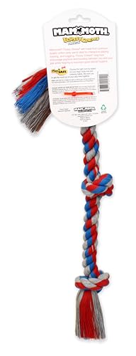 Mammoth Flossy Chews Rope Tug – Premium Cotton-Poly Tug Toy for Dogs – Interactive Rope Toy (Colors May Vary) - size: Medium 20", style: 3 Knot