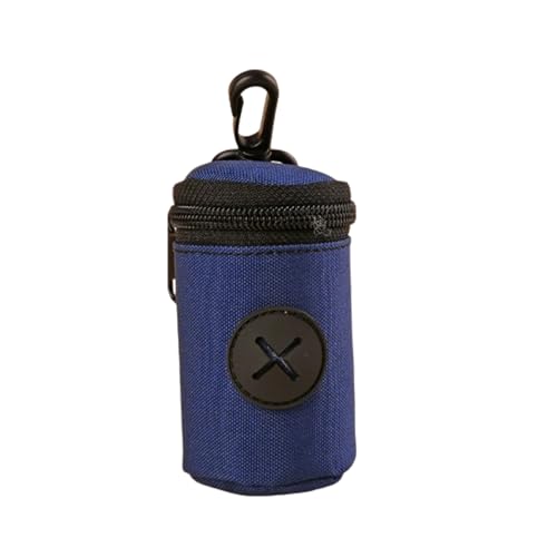 Dog Poop Bag Holder for Leash, Doggie Waste Bag Dispenser, Soft Fabric Dog Poop Bag Holder for Walking Accessories (Navy Blue) - color: Navy Blue