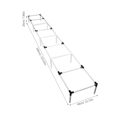 1 Set Agility Ladder for Dogs, Puppy Agility Training Hurdles Kit Plastic Ladder, Portable Small Pet Training Equipment for Backyard Activity 11ft X 15.7in X 7.8in