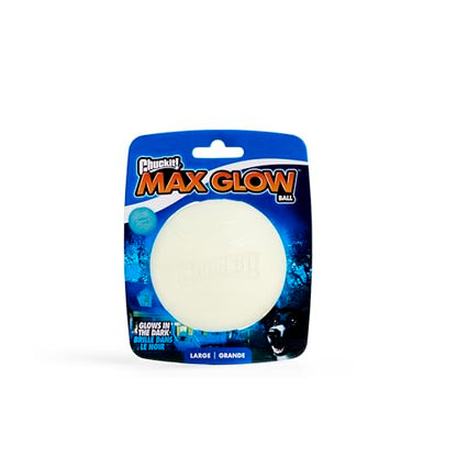 Chuckit! Glow in the Dark Bouncy Ball for Dogs, Chuckit Dog Toy, Max Glow Balls - Large, 3 Inch, Pack of 1 - size: Large