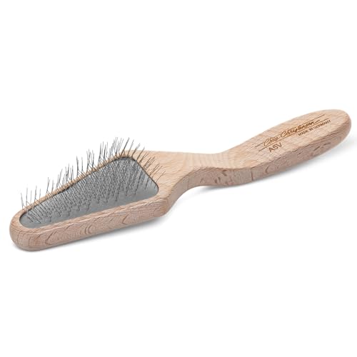 Chris Christensen Mark V Triangle Slicker Brush for Dogs, 12mm Pins, Groom Like a Pro, Handcrafted Lightweight Beechwood Ergonomic Handle, Stainless Steel Pins, A5V. Made in Germany. - size: Mark V Triangle