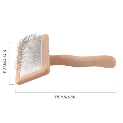 Premium Pet Grooming Accessory - Extra Long Pin Flat Slicker Brush, Comfortable Handle for Tangle-Free Brushing | Effective Detanglerr for Dogs, Cats, Rabbits, Long Short Hair, Maintenance, Home