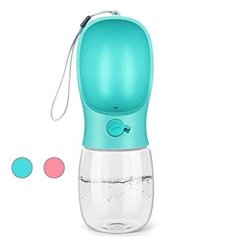 Kalimdor Dog Water Bottle, Leak Proof Portable Puppy Water Dispenser with Drinking Feeder for Pets Outdoor Walking, Hiking, Travel, Food Grade Plastic (12oz Blue) - color: 12oz Blue