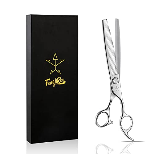 High-end Professional Dog Grooming Thinning Scissors Teeth Cutting Blending Shears Pet Texturizing Shears 7.5 Inch Extremely Very Sharp Stainless Steel Alloy For Cat Horse And Other Animals - style: 7.5inch Thinning