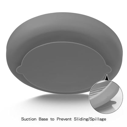 Slow Feeder Dog Bowls, Silicone Food Bowl Anti-Gulping, Pets Puppy Slow Feeder with Suction Cups, Dishwasher Microwave Safe for All Small Medium Dogs, Wave Design Grey - color: grey