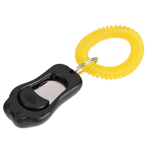 Zerodis titleAdjustable 3 Gears Pet Dog Training Clicker Claw Shaped with Wrist Strap for Cats Birds (Black) - color: Black