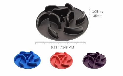Slow Feeder Dog Bowl Insert – Silicone Anti-Choke Design with Suction Cups | Fits Most Bowls | Includes 3 Finger Toothbrushes for Pet Dental Care | Blue, Pink, Black - color: Blue