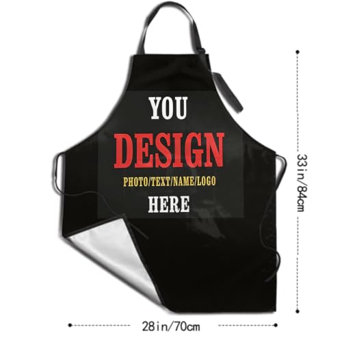 Sweetshow Cute Dog Apron with 2 Pockets and Adjustable Neck Waterproof Kitchen Cooking Dog Grooming Aprons for Women Men - color: Personalized