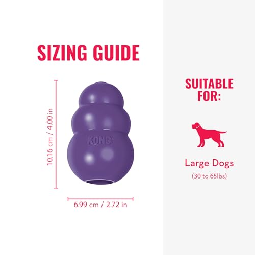 KONG Senior - Dog Toy with Gentle, Natural Rubber - Durable Dog Toy for Older Dogs - Use Treats with Stuffable Chew Toy - Treat Toy for Chewing & Fetching - for Large Dogs - size: Large (Pack of 1)