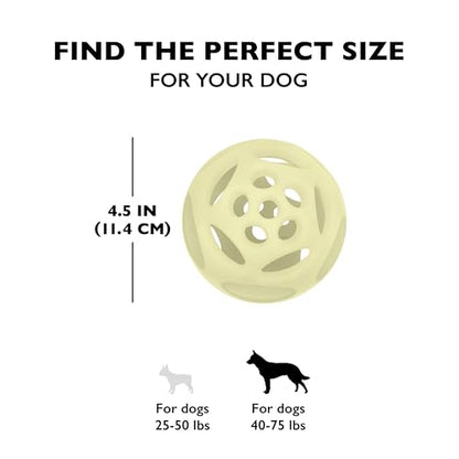 Chew King by Mammoth Glow-in-the-Dark Dog Fetch Balls (2-Pack), Lattice Rubber Fetch Toys for Night Play, High Bounce, Rechargeable Under Any Light, Large 4.5" - color: E) 2-Pack Lattice (4.5" Balls)