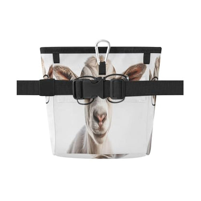 Goat Dog Treat Pouch for Training, Waterproof Puppy Snack Bag with Reflective Strip and Magnetic Closure, Adjustable Waist, Outdoor Dog Walking & Hiking