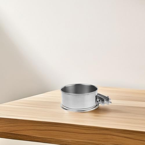 KALLORY Wall Mounted Dog Bowl Raised Pet Feeder Stainless Steel Hanging Water Dish for Dogs and Puppies Comfortable Feeding Station with Dual Screws 14cm