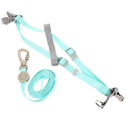 jojofuny Adjustable Escape Proof Dog Harness with Dual D-Shaped Rings, Lightweight Green Medium Pet Harness for Walking and Outdoor Use