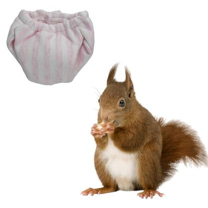 Washable Squirrel Diapers - Extra Small Reusable Pet Cloth Diapers Highly Absorbent Leak-Proof Urine Wet Pants with Adjustable Waistline for Indoor Squirrel (Pink, M (3.9" - 6.3"), Count, 1) - color: Pink