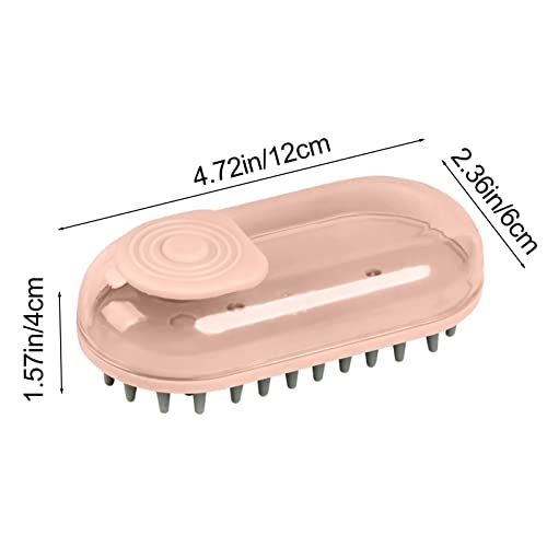 Dog Bath Brush Pet Grooming Soothe Massage With Shampoo Dispenser Soft Silicone Bristle For Short Haired Cat Shower(Blue) - color: Blue