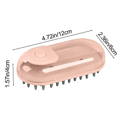 Dog Bath Brush Pet Grooming Soothe Massage With Shampoo Dispenser Soft Silicone Bristle For Short Haired Cat Shower(Blue) - color: Blue
