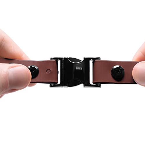 Educator 1-Inch Biothane Dog Training Collar Strap – ONLY Fits FE-580, ET-800 & UL-1200 Receivers – NOT Compatible with ET-300, ET-400 or EZ-900 – Quick Snap Bungee Collar, Brown - color: Brown