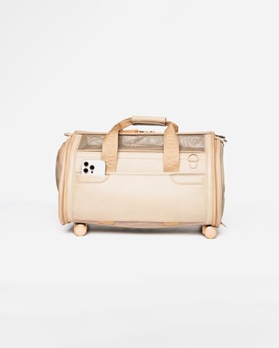 MOOR NYC Luxury Made Travel Bag. A Unique Pet Travel Bag Design for Dogs or Cats. TSA Approved (Cream Luxury Travel Bag) - color: Cream Luxury Travel Bag