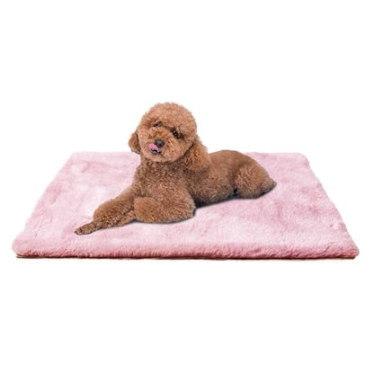 Dog Bed Mat Crate Pads for Dog Cages 24x17.7 Inch Washable Anti-Slip Dog Kennel Pad Soft Small Puppy Cage Cushion Liner, Pink - color: Pink, size: 24 in(L)×17.7 in(W)×1 in(H)
