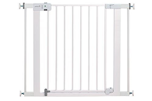Safety 1st Easy Install Baby Gate for Doorways, Auto-Close Pressure-Mounted Magnetic Latch, Indoor Dog Gates, No Drilling, Fits 29"-38", White - color: White