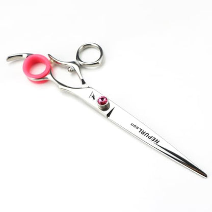 Pet Grooming Scissors Set - 3PCS 7.5 Inch Grooming Shears with Straight, Curved and Thinning Scissors, 440C Stainless Steel, Rotating Handle and Grooming Comb,B - size: B
