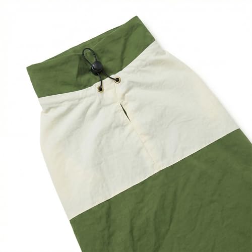 Waterproof Dog Raincoat with Harness Opening, Reflective Dog Rain Jacket for Dogs, Adjustable Drawstring Neck & Secure Belly Strap, Windproof Outdoor Pet Coat, Green (Large) - size: Large