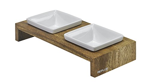 Bowsers Artisan Diner Double Feeder, X-Small, Bamboo - color: Bamboo, size: X-Small