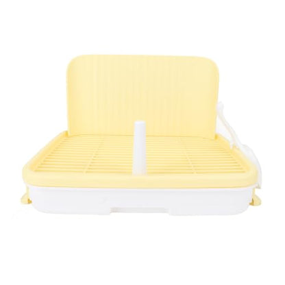 HEEPDD Large Dog Potty Tray, Puppy Potty Training Tray with Leakproof Design Spacious Indoor Dog Toilet for Medium Large Dogs 18.5x14.57x3.15in Pet Toilet with Pillar Structure (Yellow) - size: yellow