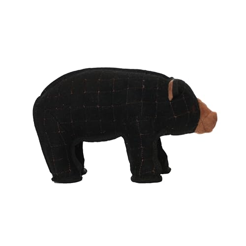 TUFFY - World's Tuffest Soft Dog Toy - Zoo Bear - Squeakers - Multiple Layers. Made Durable, Strong & Tough. Interactive Play (Tug, Toss & Fetch). Machine Washable & Floats - color: Black Bear